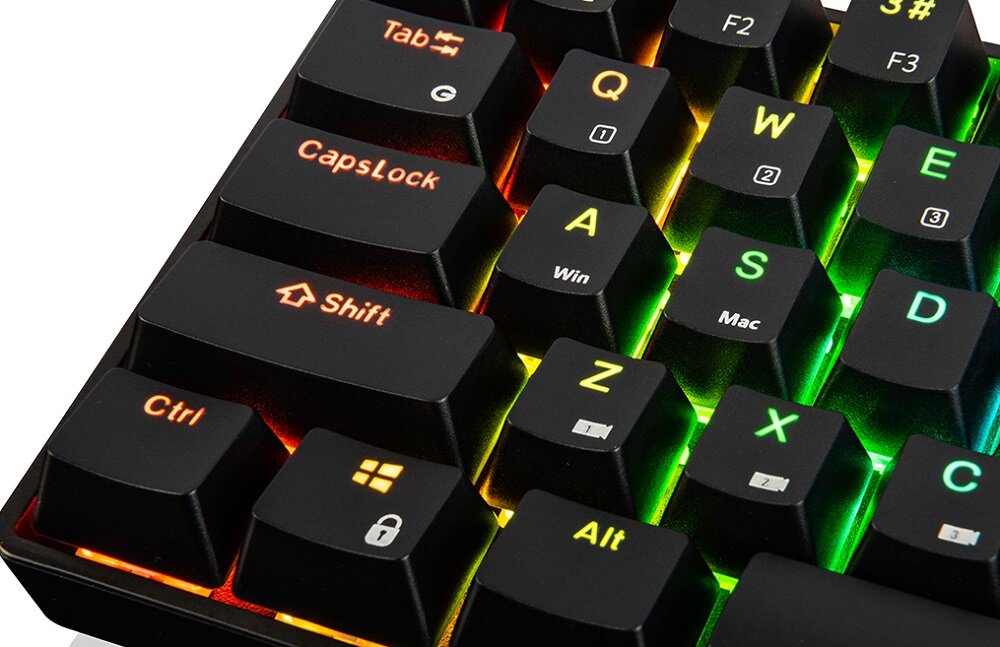 Klawiatura MODECOM Lanparty RGB BT - technologia dual injection nakładki klawiszy wysoka jakość komponentów