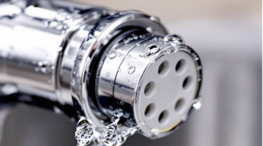 BATERIA UMYWALKOWA OMNIRES Y1215NGL Y ZŁOTY Perlator technologia air water zmiękczanie wody przyjemna w dotyku cichy Strumień wody równomierny nie rozpryskuje się oszczędność wody poprawa jakości ekologiczne korzyści