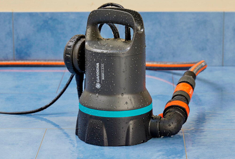 Pompa do wody GARDENA 09030-20 elektryczna niesamowita skutecznosc usuwa wode do poziomu 2 mm
