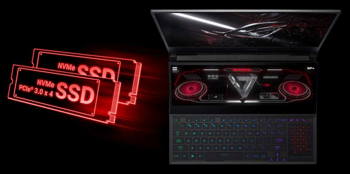 Laptop ASUS Rog Zephyrus Duo 15 SE GX551  - dysk SSD   