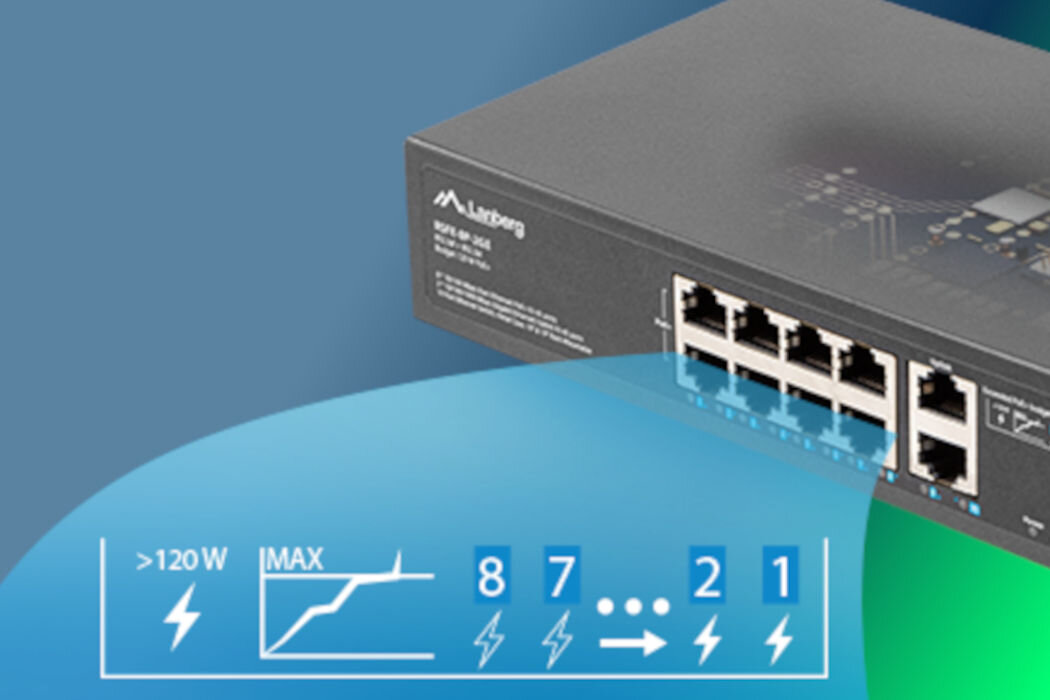 Switch LANBERG RSFE-8P-2GE-120 Budżet PoE