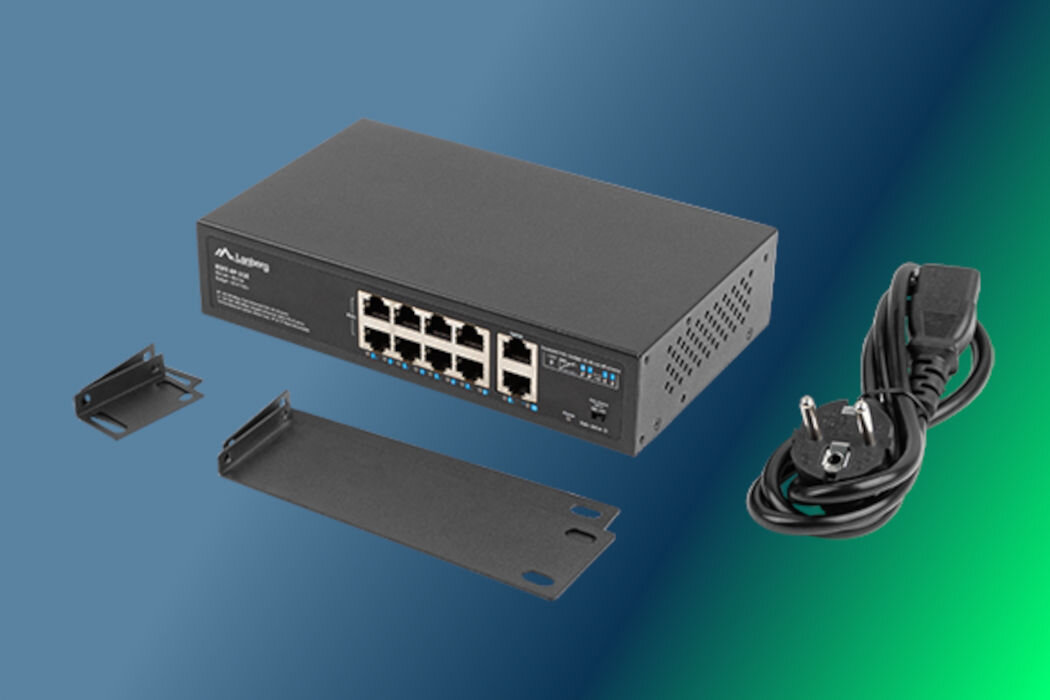 Switch LANBERG RSFE-8P-2GE-120