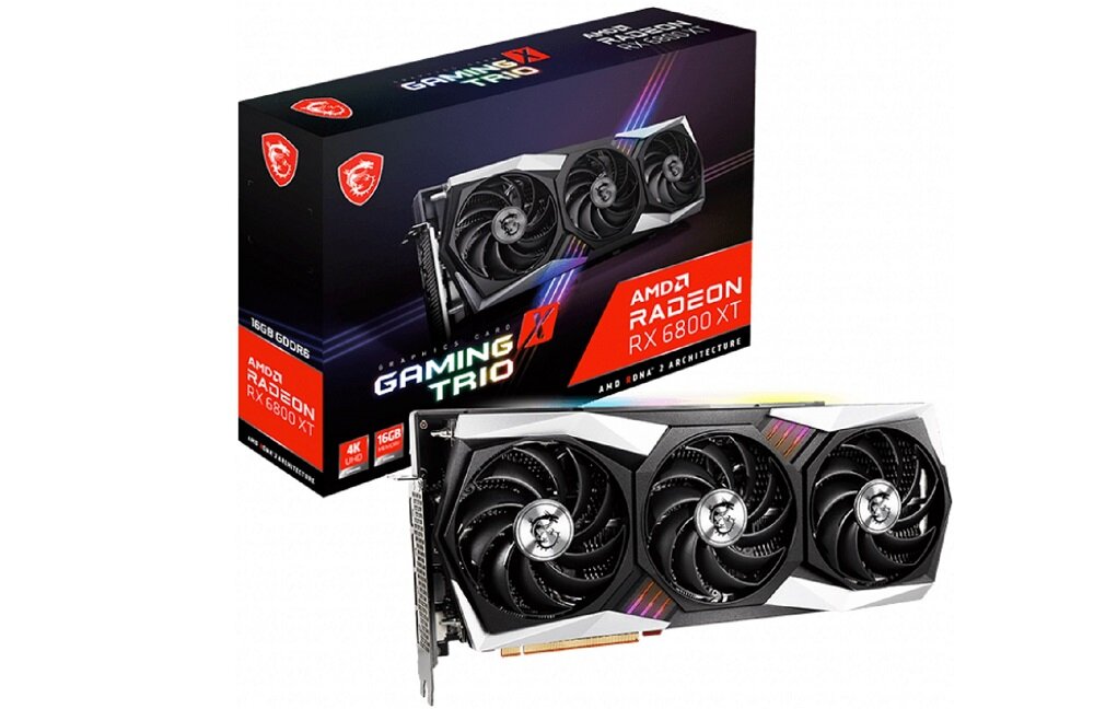 Karta graficzna MSI Radeon RX 6800 XT Gaming X Trio 16GB - PCI Express 4.0 x 16 Szyna danych 192 bit Porty HDMI i Display Port 16GB GDDR6
