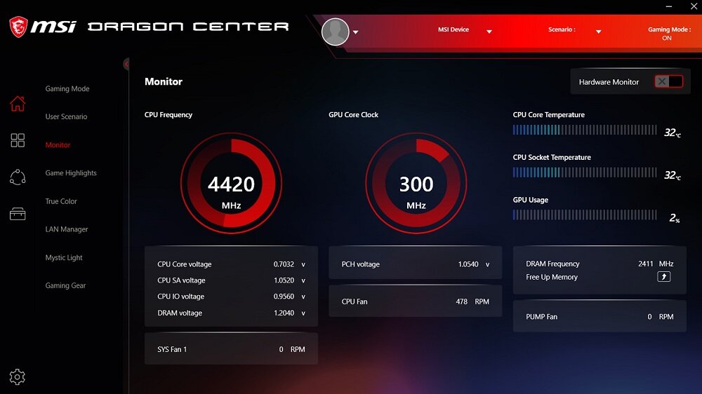 Karta graficzna MSI Radeon RX 6800 XT Gaming X Trio 16GB - MSI Dragon Center