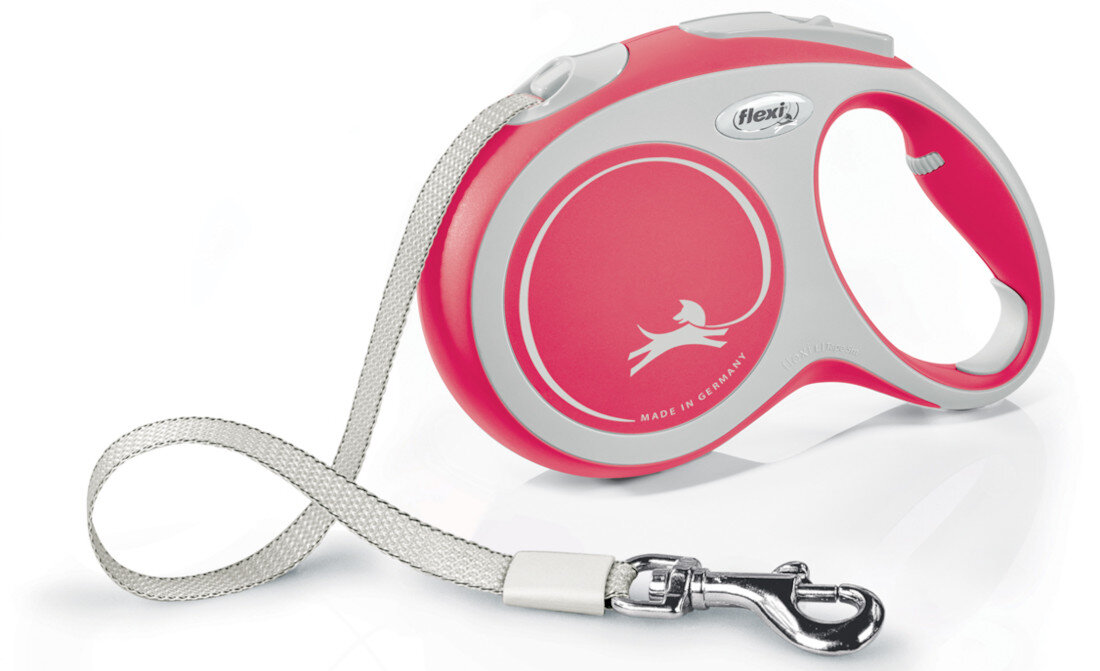 Smycz FLEXI New Comfort L (5 m - 60 kg) Czerwono-biały Dla Twojego pupila wygląd prezentacja bok
