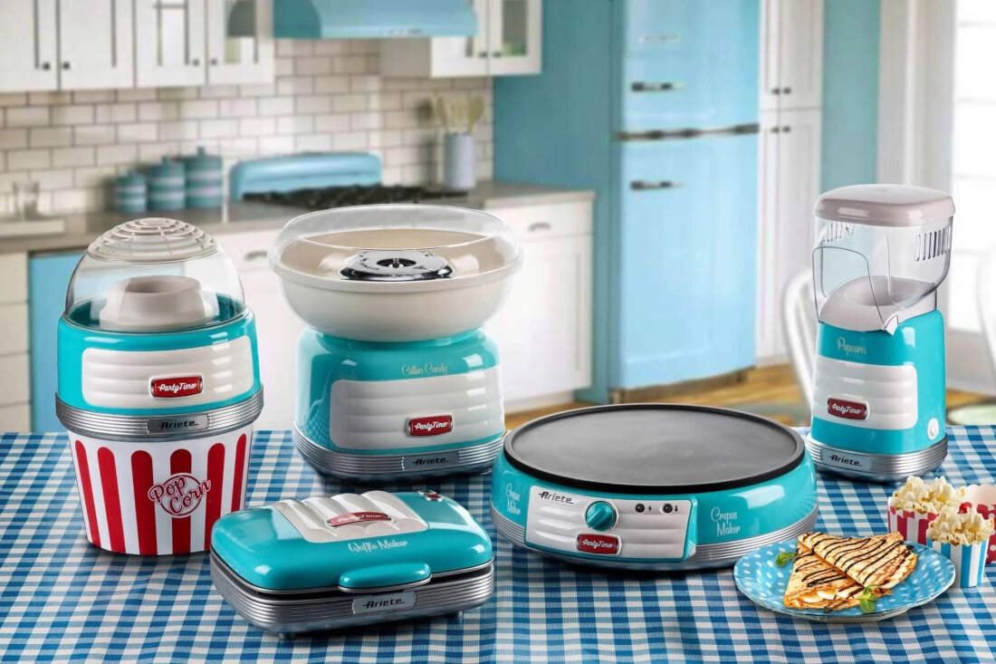 Maszyna do popcornu ARIETE 2957/01 Party Time Świeży aromatyczny Popcorn naturalny smak kontrola Świeżość aromat