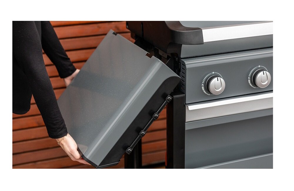 Grill gazowy Campingaz PREMIUM SERIA 4 Złóż półkę jedną ręką z systemem Push2Fold