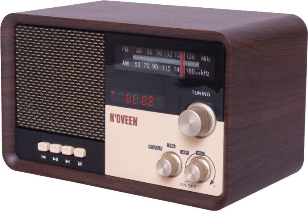 Radio NOVEEN PR951 Brązowy zasilanie akumulator ładowanie