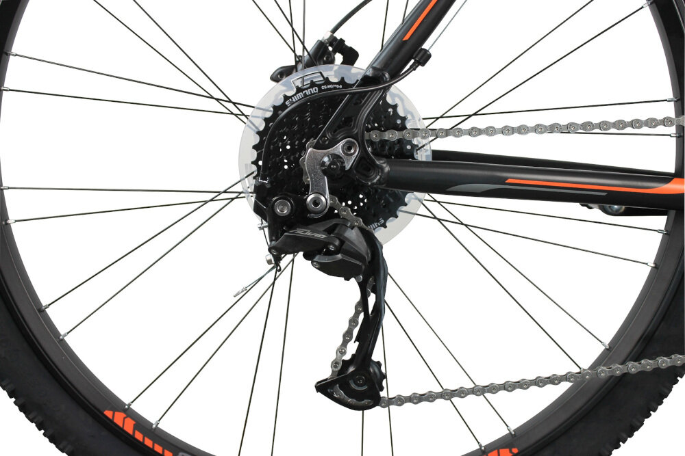 Rower MTB INDIANA X-Pulser 3.9 Czarno-pomarańczowy - Przerzutki