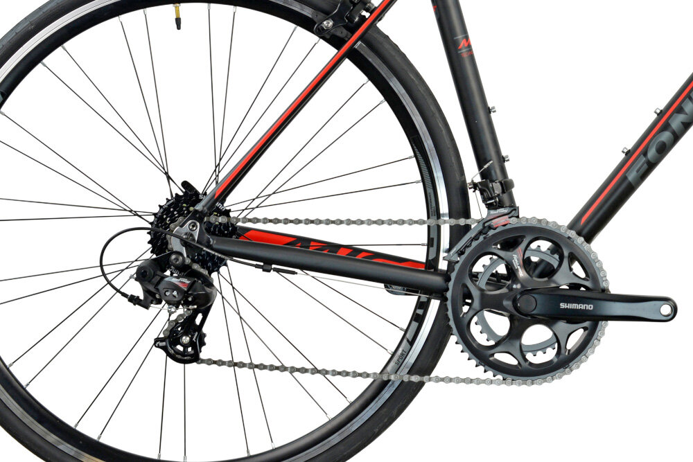 Rower szosowy FONDRIEST MIG 1.0 M24 28 cali męski Czarno-czerwony - Kola opony obrecze