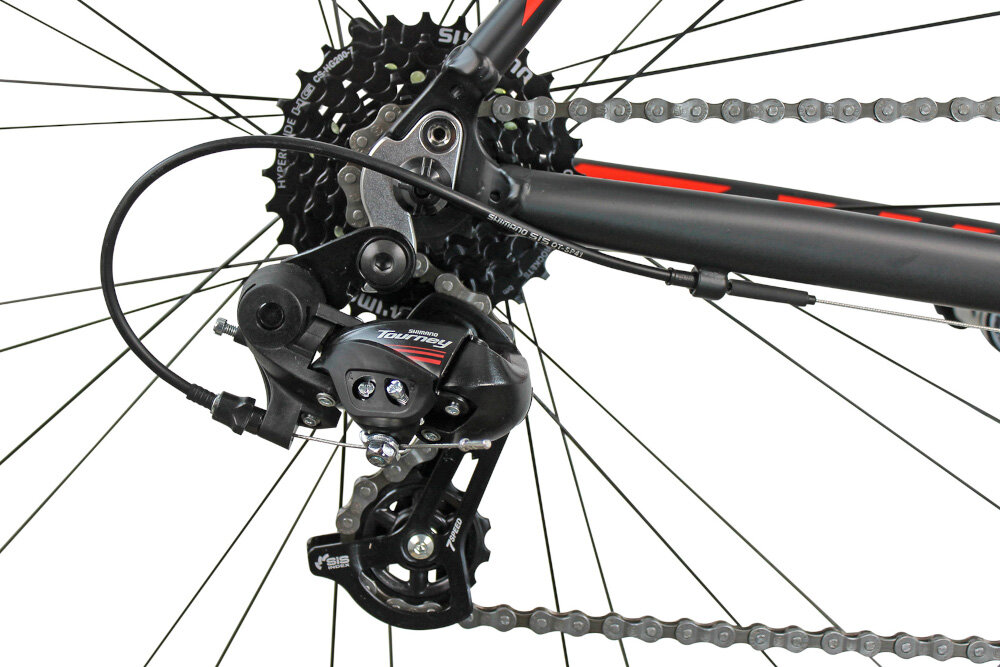 Rower szosowy FONDRIEST MIG 1.0 M24 28 cali męski Czarno-czerwony - Kaseta