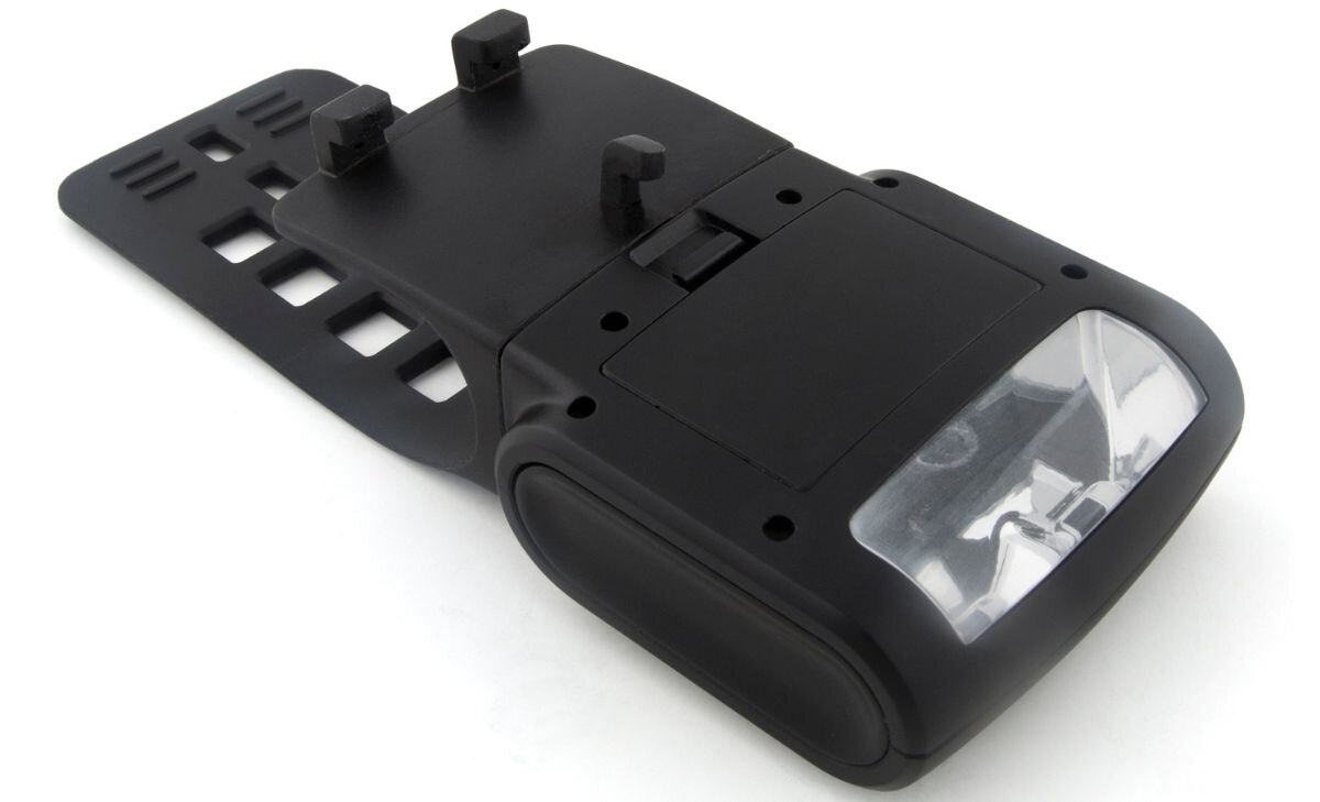 Latarka do rusztu BROIL KING 60934, lampka, grill, ruszt, oświetlenie, Rozłożona lampa LED Broil King z elastycznymi mocowaniami i świecącymi diodami LED na białym tle produktowym.