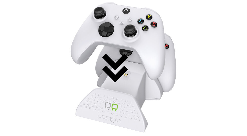 VENOM VS2879 Xbox Series S/X & One Red Twin Docking Station + 2 batteries czas pracy podwójna moc niezależność