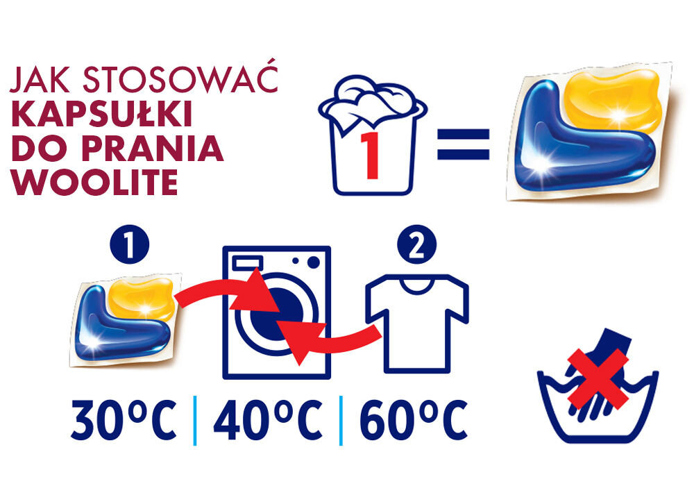 Kapsułki do prania WOOLITE Mix Colors - 33 szt. niska temperatura pranie