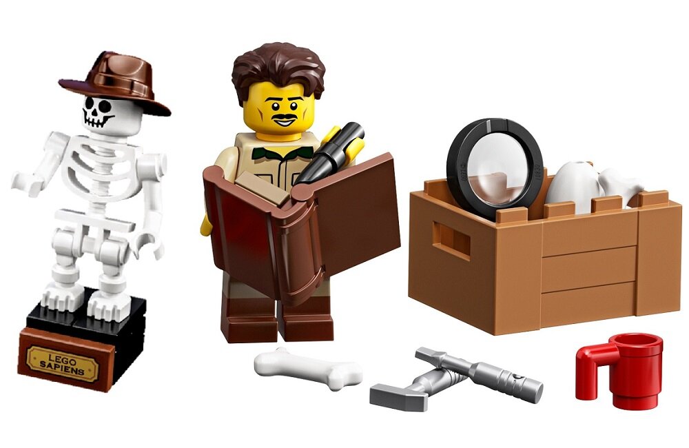 LEGO Ideas Szkielety dinozaurów 21320 homo sapiens paleontolog minifigurki