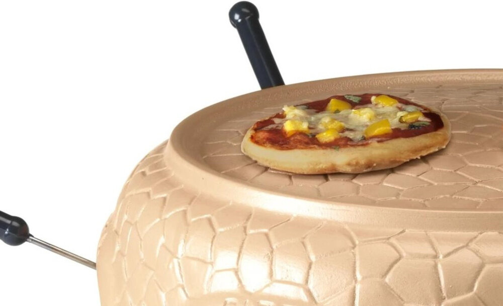 Piec do pizzy TREBS 99390 1000W srednica 38 cm cztery male pizze jedna duza uzytkowanie mozliwosci