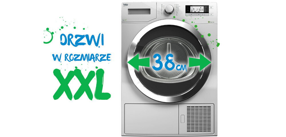 SUSZARKA BEKO DH8536DRTH A+++,8KG,64DB(A),INV,PC,UV drzwi xxl wymiary