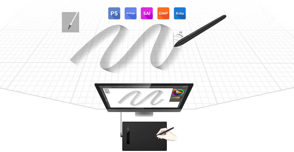 Tablet graficzny XP-PEN Star G960S czulosc nacisku kontrola szczegolowosc