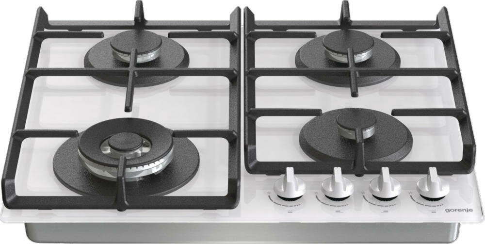 GORENJE-GTW641EW płyta gazowa żeliwny ruszt pole grzewcze stal