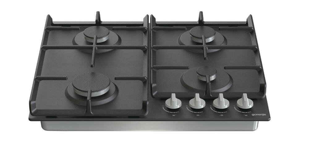 GORENJE-G641EXB płyta gazowa żeliwny ruszt pole grzewcze stal