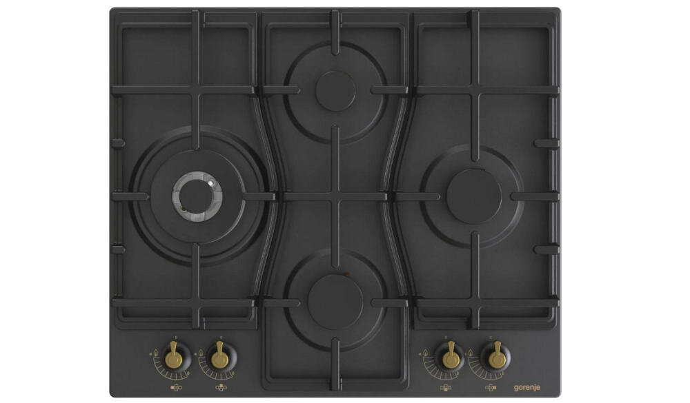 GORENJE-GT642AB płyta gazowa żeliwny ruszt pole grzewcze stal