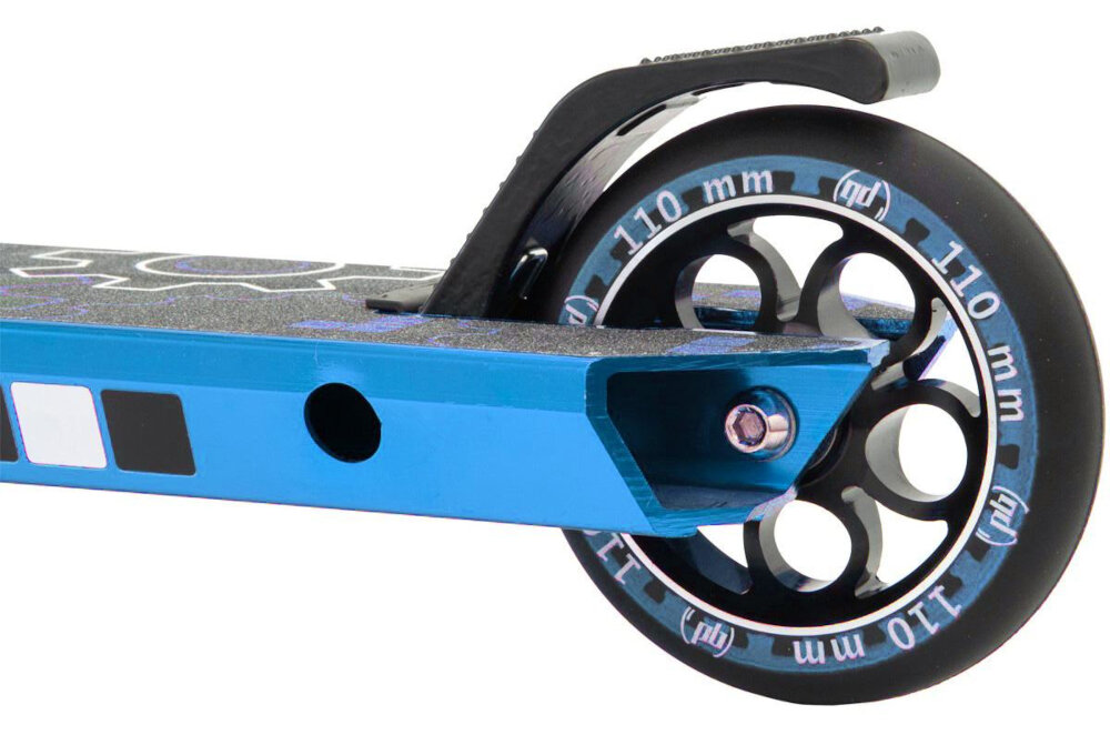 Hulajnoga wyczynowa PB Stunt Niebieski tylny hamulec nozny docisniecie do kola