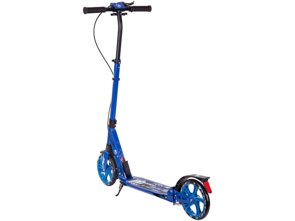 Hulajnoga PB Damper Niebieski hulajnoga na białym tle widoczna od tyłu pod skosem łożyska ABEC-7 Carbon efektywność jazdy każdy ruch jest płynny hulajnoga osiąga odpowiednią prędkość bez większego wysiłku użytkownika długa żywotność kół i stabilność konstrukcji kółka zużywają się wolniej