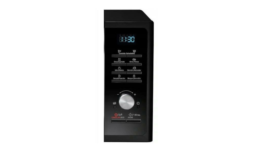SAMSUNG-MG28F303TFK kuchenka mikrofalowa funkcje panel sterowania czas potrawy zegar cyfrowy
