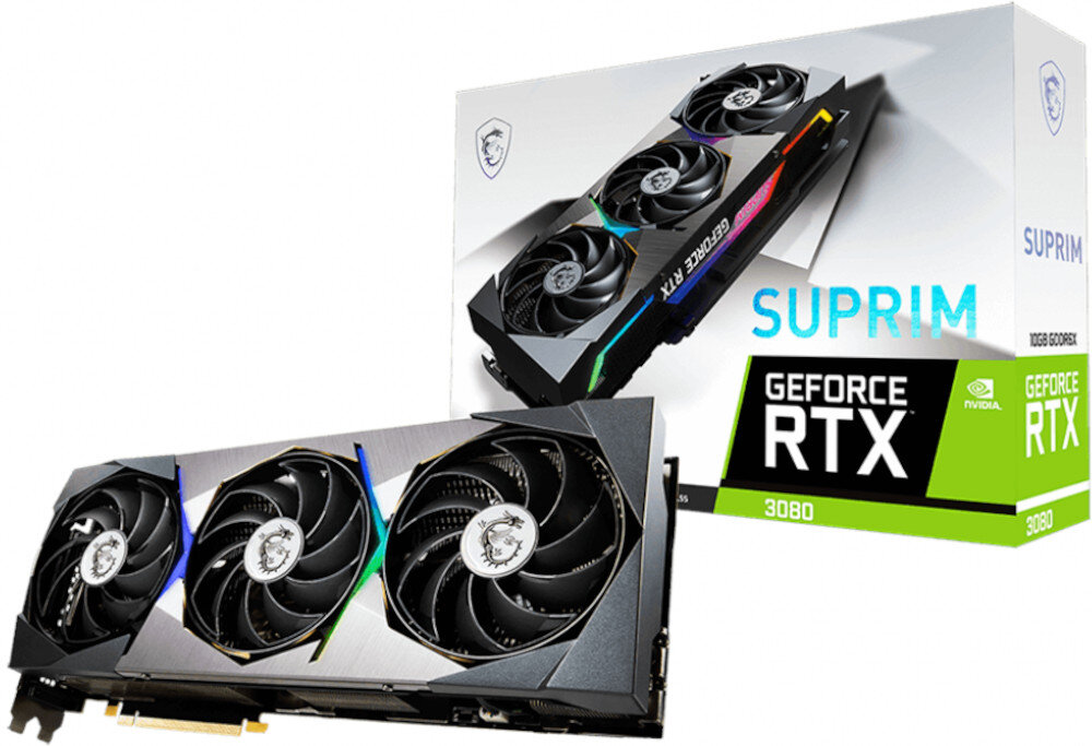 Karta graficzna MSI GeForce RTX 3080 Suprim 10GB zawartosc opakowania