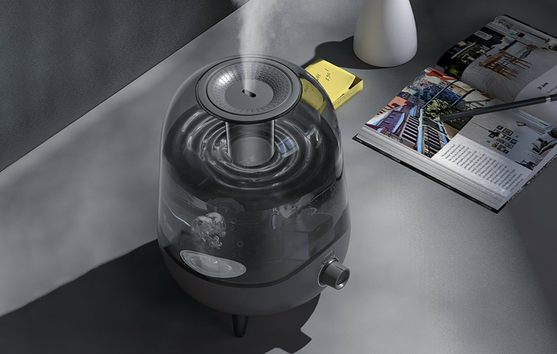 Nawilzacz ultradzwiękowy DEERMA F323W bezpieczenstwo uzytkowania prostota obslugi dlugi czas pracy pojemnosc zbiornika 5l optymalny poziom wilgotnosci powietrza