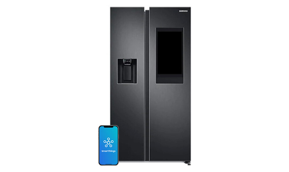 SAMSUNG RS6HA8891B1 EF Family Hub Side-by-side Холодильник Family Hub™ Льодогенератор купити ефективно використовувати контроль їжі розумні пристрої слухати музику дивитися телевізор використовувати програми