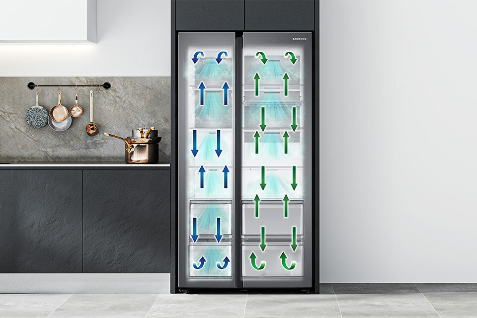 Kuchnia z lodówką dwudrzwiową o dwóch obiegach powietrza Kuchnia z lodówką dwudrzwiową o dwóch obiegach powietrza