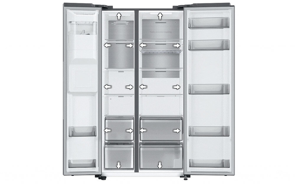 Lodówka SAMSUNG RS68A8820B1 EF Side by side Kostkarka