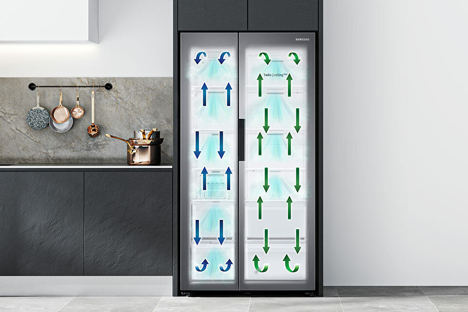 dwa wentylatory i obiegi powietrza