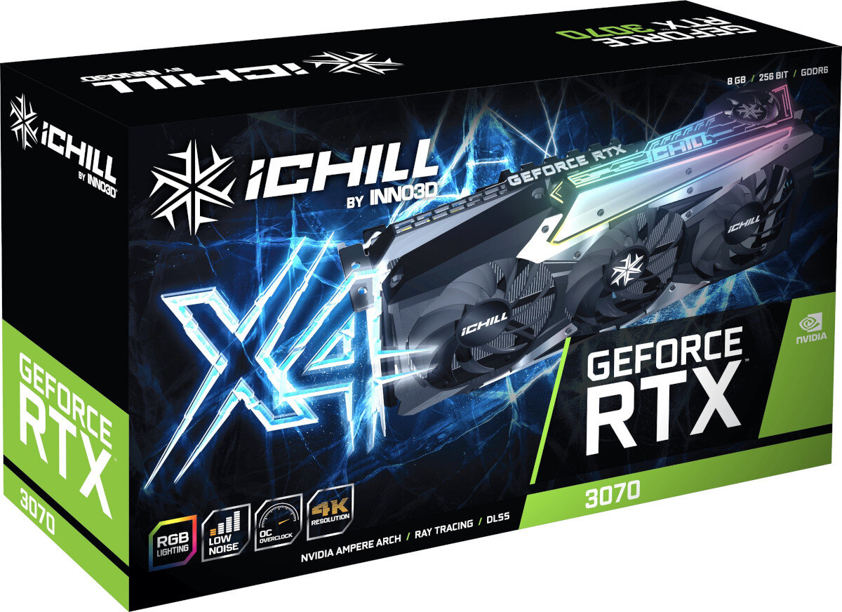 Karta graficzna INNO3D GeForce RTX 3070 iCHILL X4 8GB zawartosc opakowania