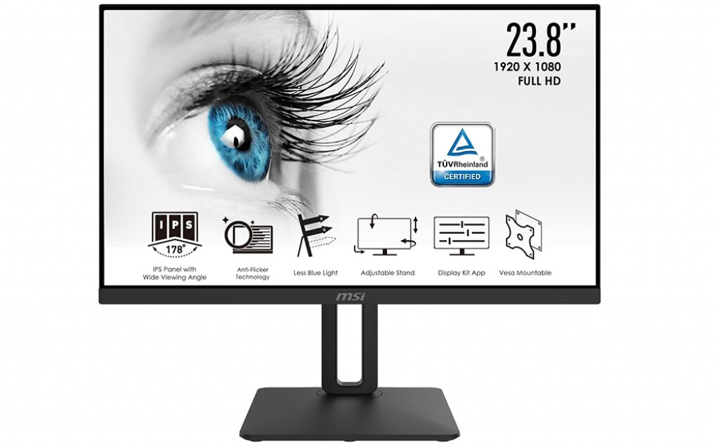 Monitor MSI Pro MP242P - szeroki kąt widzenia wysoka rozdzielczość wygląd ogólny