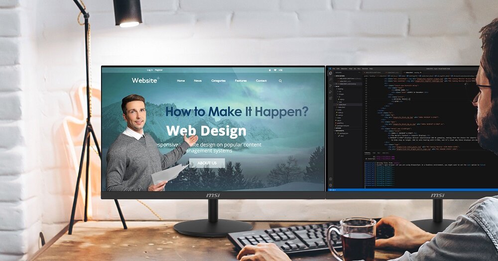 Monitor MSI Pro MP271 - szeroki kąt widzenia wysoka rozdzielczość wygląd ogólny