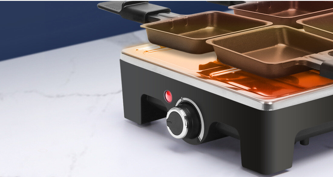 Grill elektryczny AIGOSTAR Raclette 300000REL bezpieczne uzytkowania lampka kontrola wyposazenie