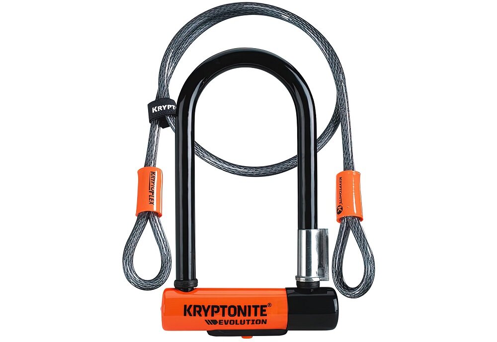 Zapięcie rowerowe KRYPTONITE Evolution Mini-7 + Kryptoflex U-lock Czarno-pomarańczowy - trwalosc