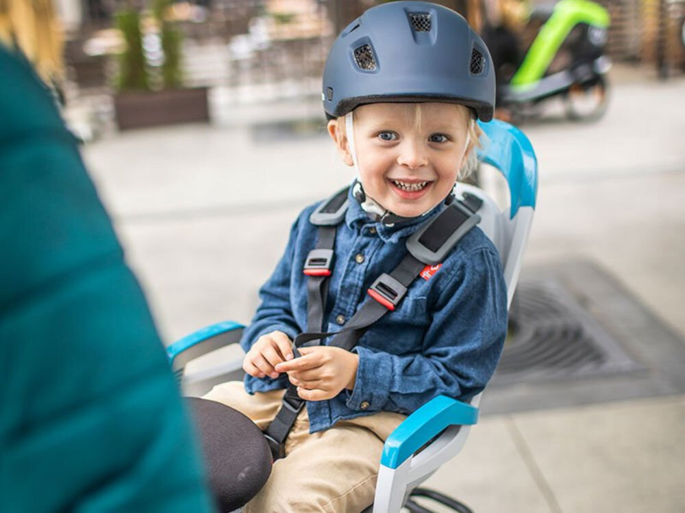 Fotelik rowerowy HAMAX Amaze Szaro-limonkowy kąt odchylenia podpórka na stopy podłokietniki oparcie wyściółka