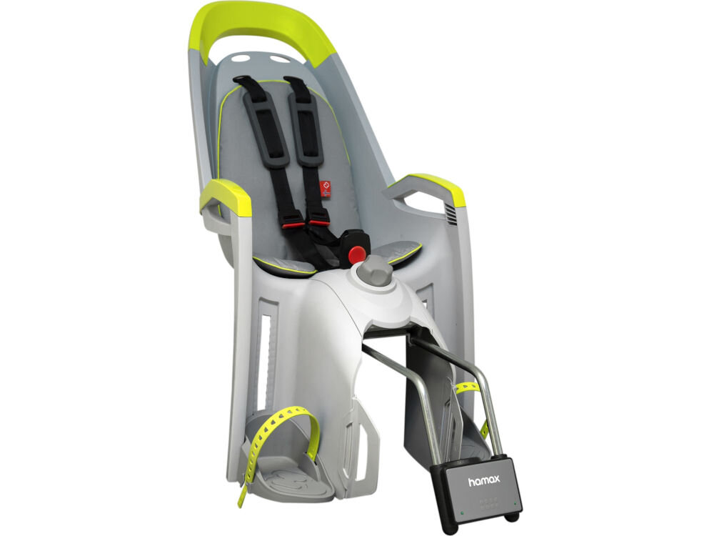 Fotelik rowerowy HAMAX Amaze Szaro-limonkowy udźwig