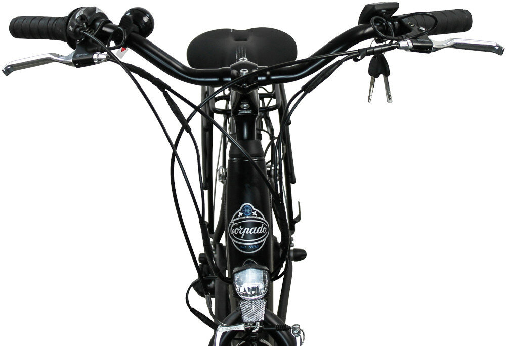 Rower elektryczny TORPADO Venus D17 26 cali damski Czarny - kierownica okladziny