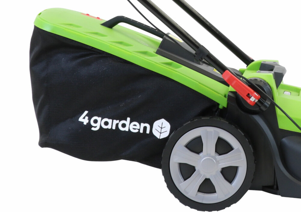 Kosiarka akumulatorowa 4GARDEN AM4122S kosz siatkowy pojemność 50 l aerodynamiczne prowadzenia powietrza wskaźnik napełnienia
