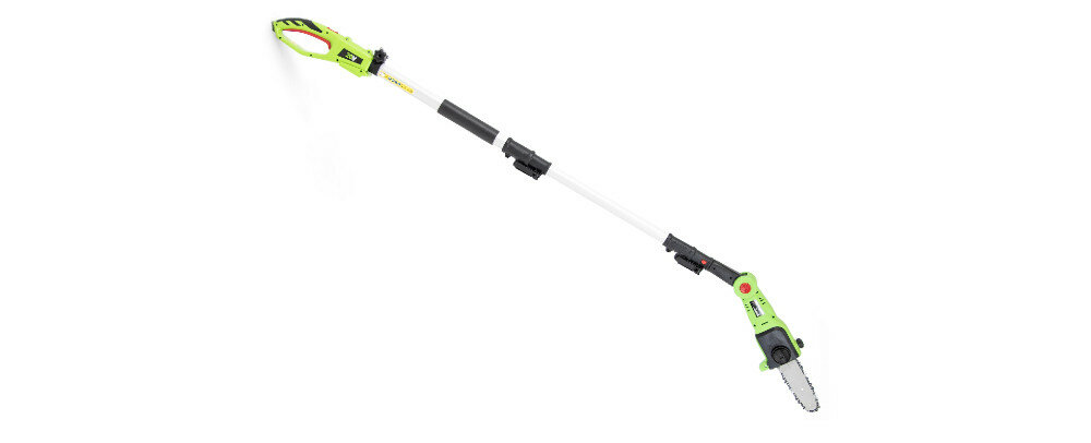 Piła akumulatorowa 4GARDEN PCB18E-AH-B15-S do typowych prac wycinkowych do niezwykle precyzyjnych zadań specjalnych prowadnica 4GARDEN długość 20 cm łańcuch o grubości 1,3 cm beznarzędziowy system napinania i wymiany łańcucha