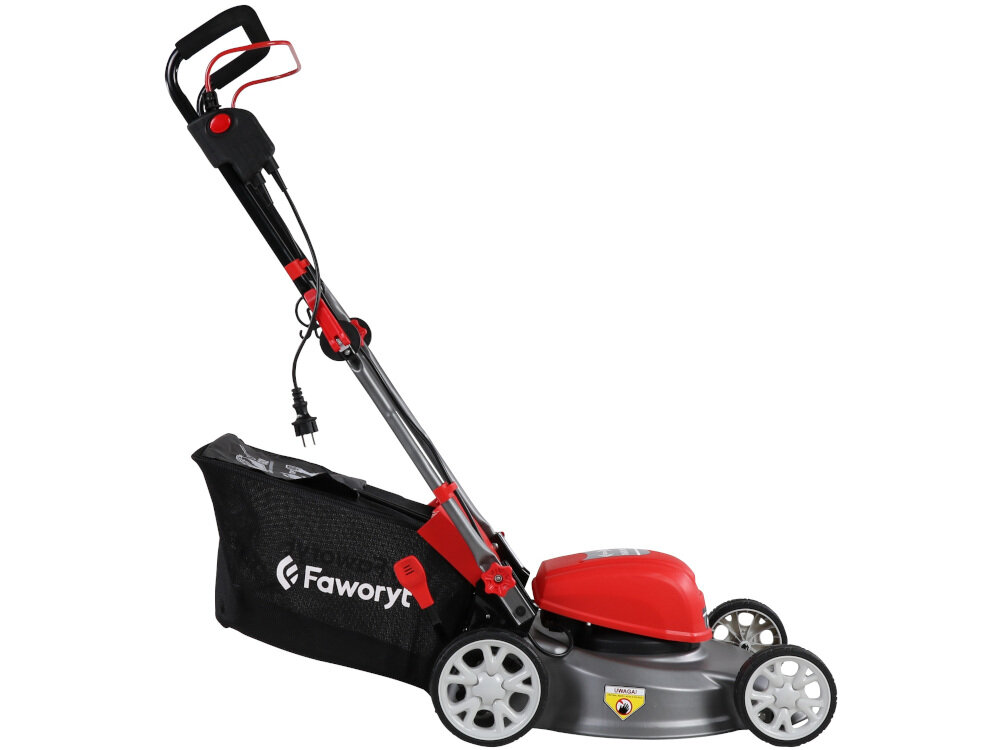 Kosiarka elektryczna FAWORYT XK 1600A 1600W koszenia z uwzględnieniem wysokości koszenia mechanizm sprężynowy 7-stopniowa skala