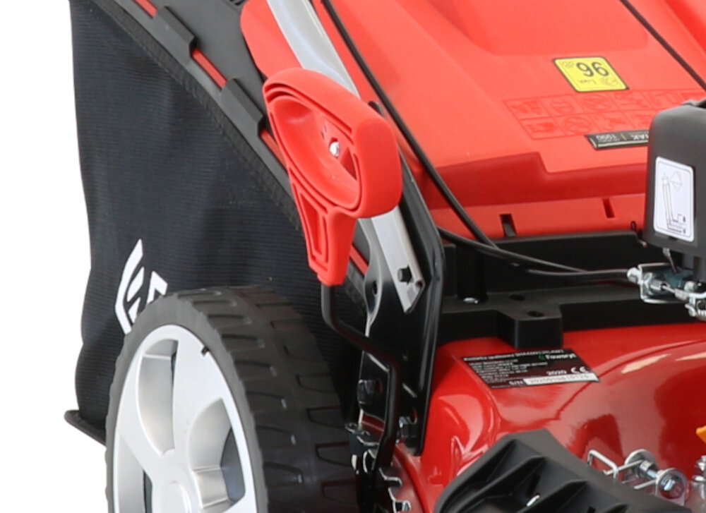 Kosiarka spalinowa FAWORYT SHA46N139L-4W1 z napędem koszenie z uwzględnieniem wysokości trawy mechanizmowi sprężynowemu 8-stopniowej skali