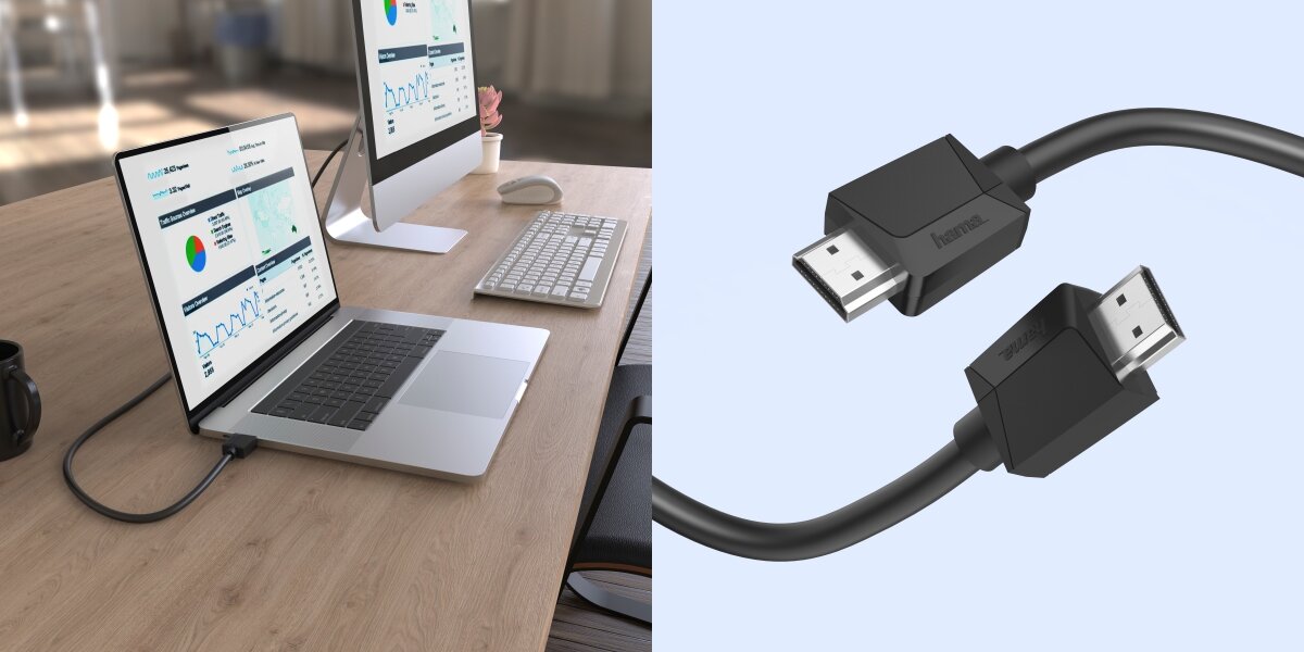 Kabel HDMI-HDMI HAMA 3 m - Wygoda użytkowania, ARC, połączenia sieciowe przez HDMI, laptop podłączony do monitora poprzez HDMI