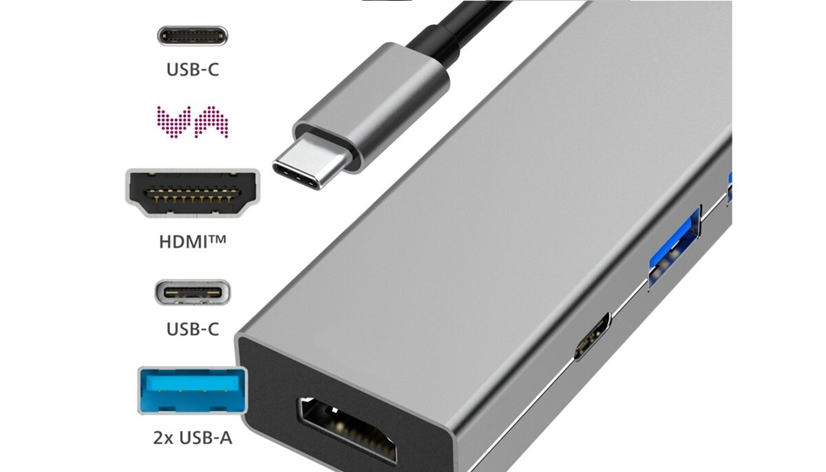 zdjęcie huba USB-C z 4 gniazdami