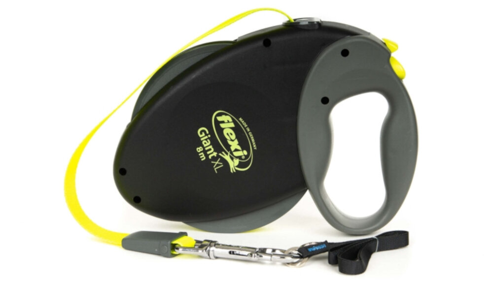Smycz FLEXI Giant Neon XL (8 m - 75 kg) Czarno-żółty wygląd prezentacja design wizualizacja kolor kolorystyka