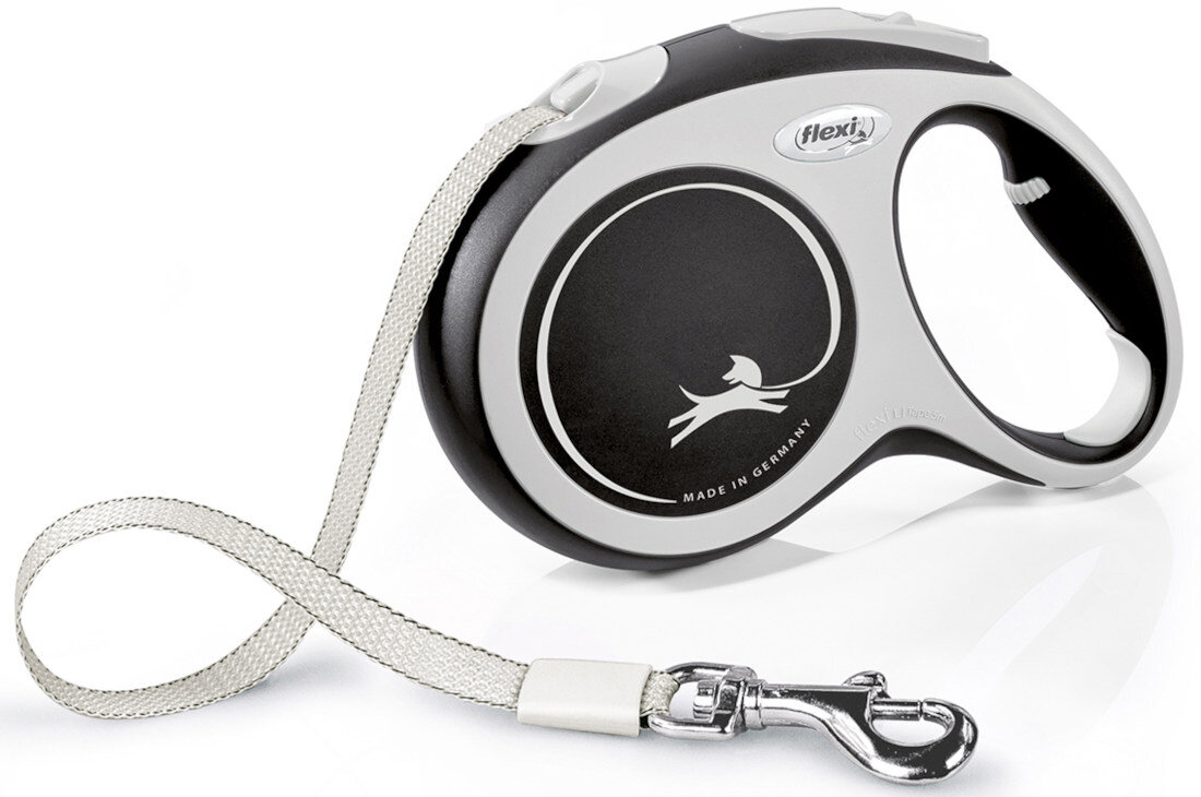 Smycz FLEXI New Comfort L (5 m - 60 kg) Czarny Dla Twojego pupila wygląd prezentacja bok